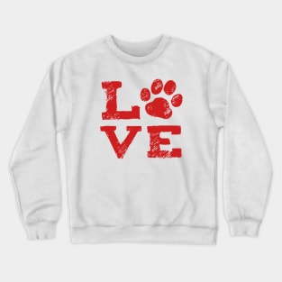 LOVE with Dog Paw Print Crewneck Sweatshirt